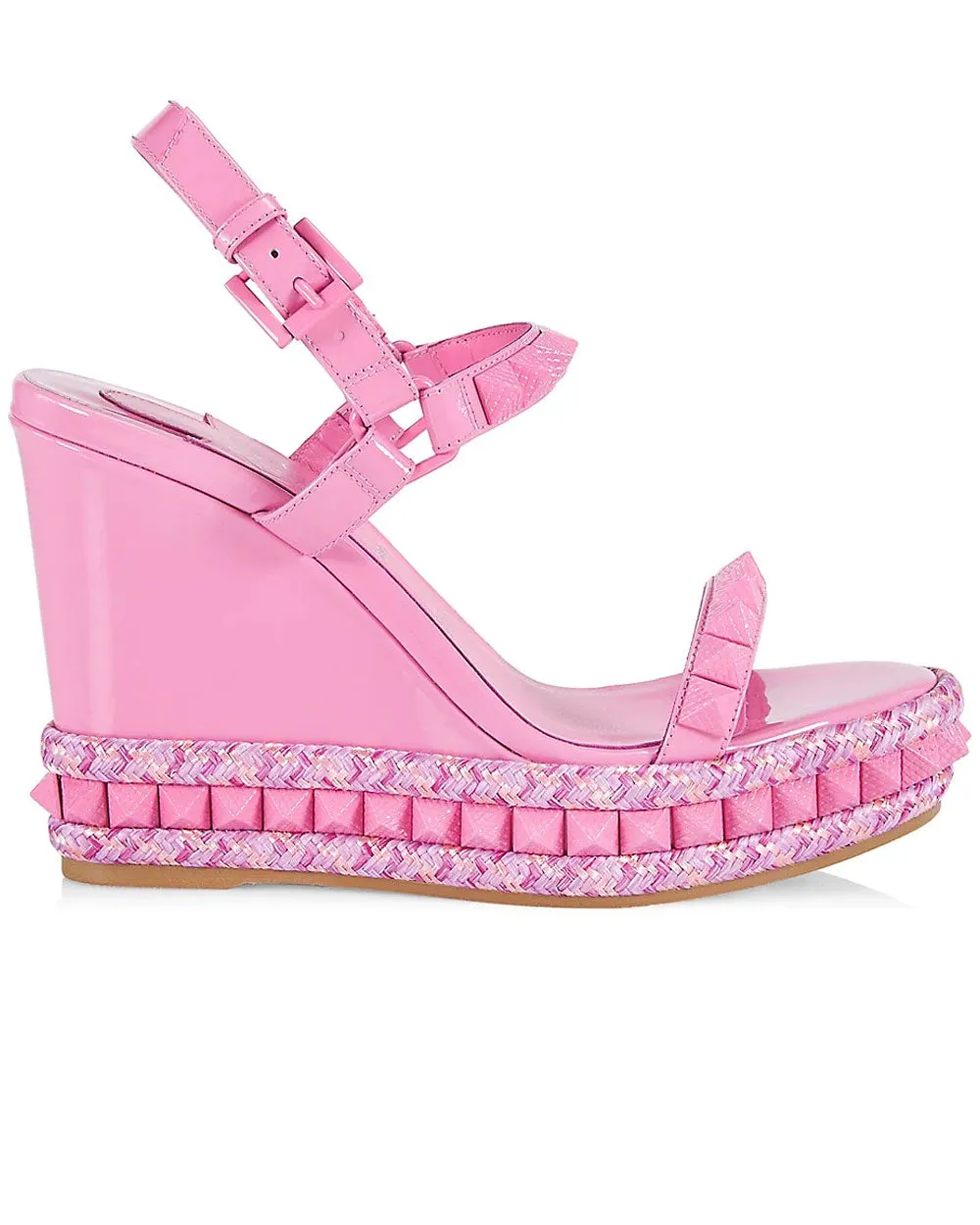 Pyraclou 110 Patent Leather Wedge Sandals in Gummy