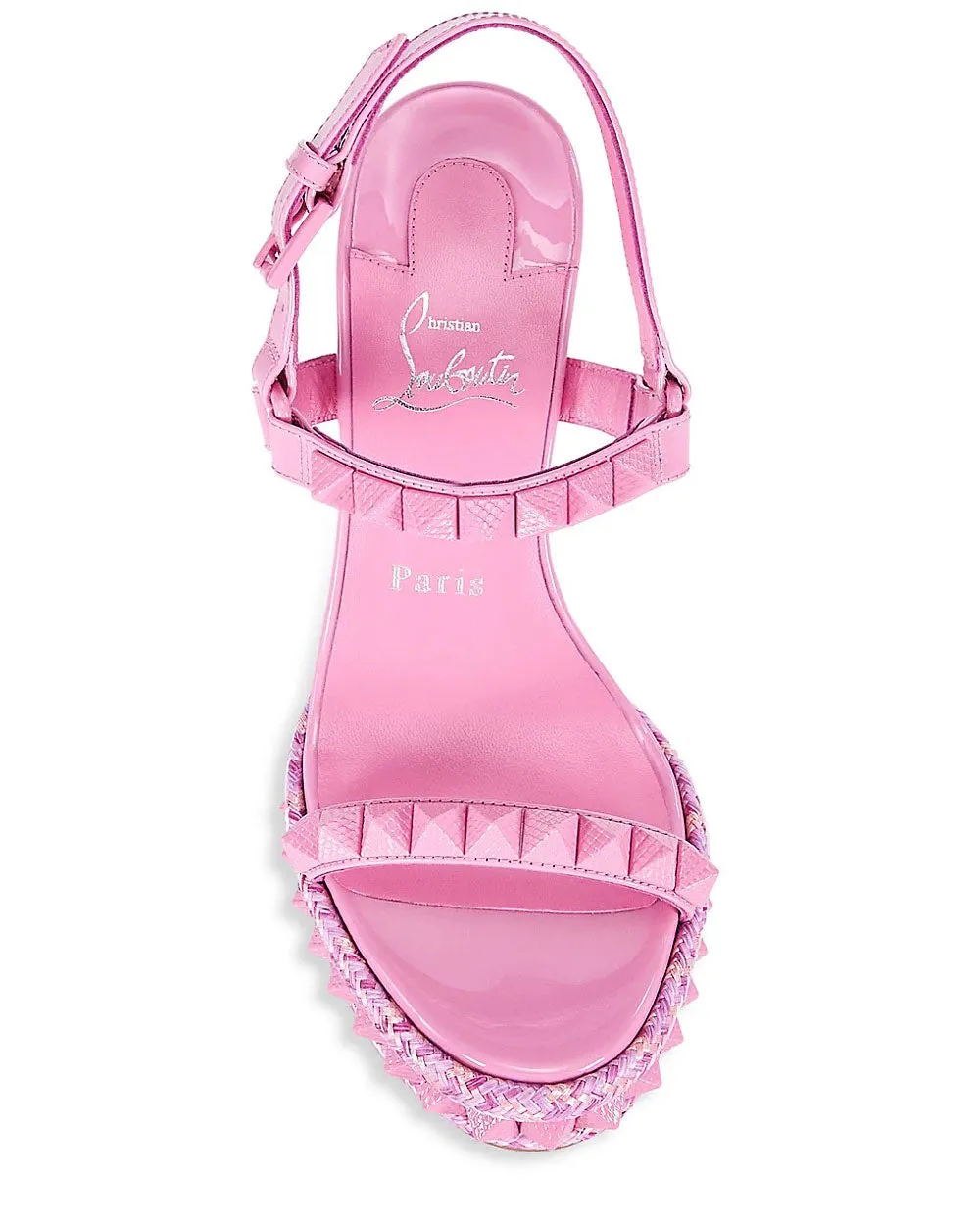 Pyraclou 110 Patent Leather Wedge Sandals in Gummy