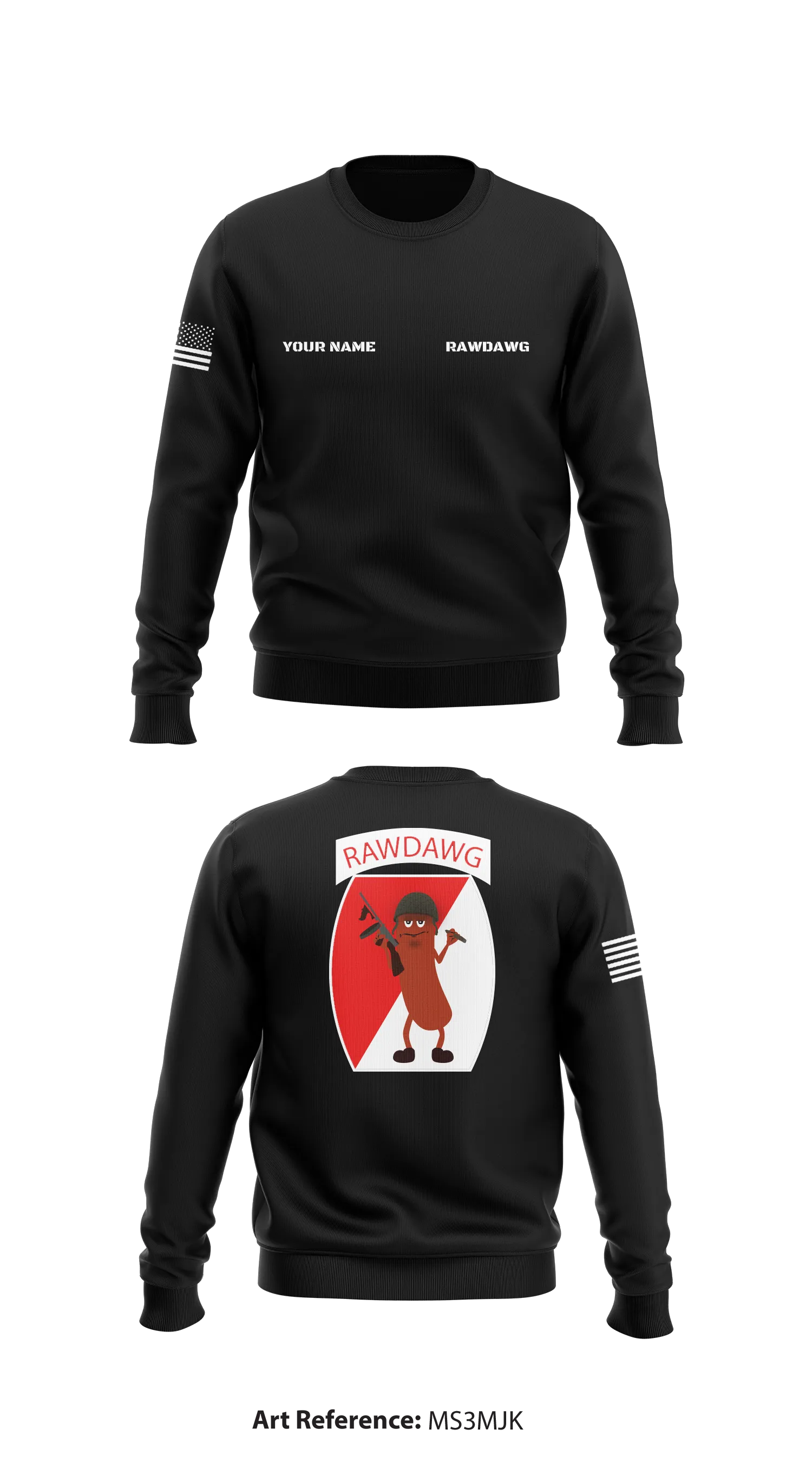 RAWDAWG PLATOON Store 1 Core Men's Crewneck Performance Sweatshirt - Ms3mjK