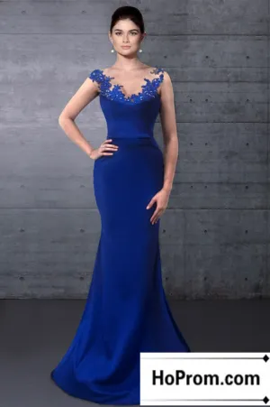 Royal Blue Mermaid Floor Length Prom Dress Evening Dresses