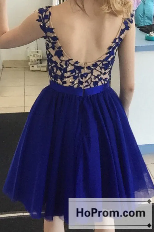 Royal Blue Open Back Prom Dresses Homecoming Dresses