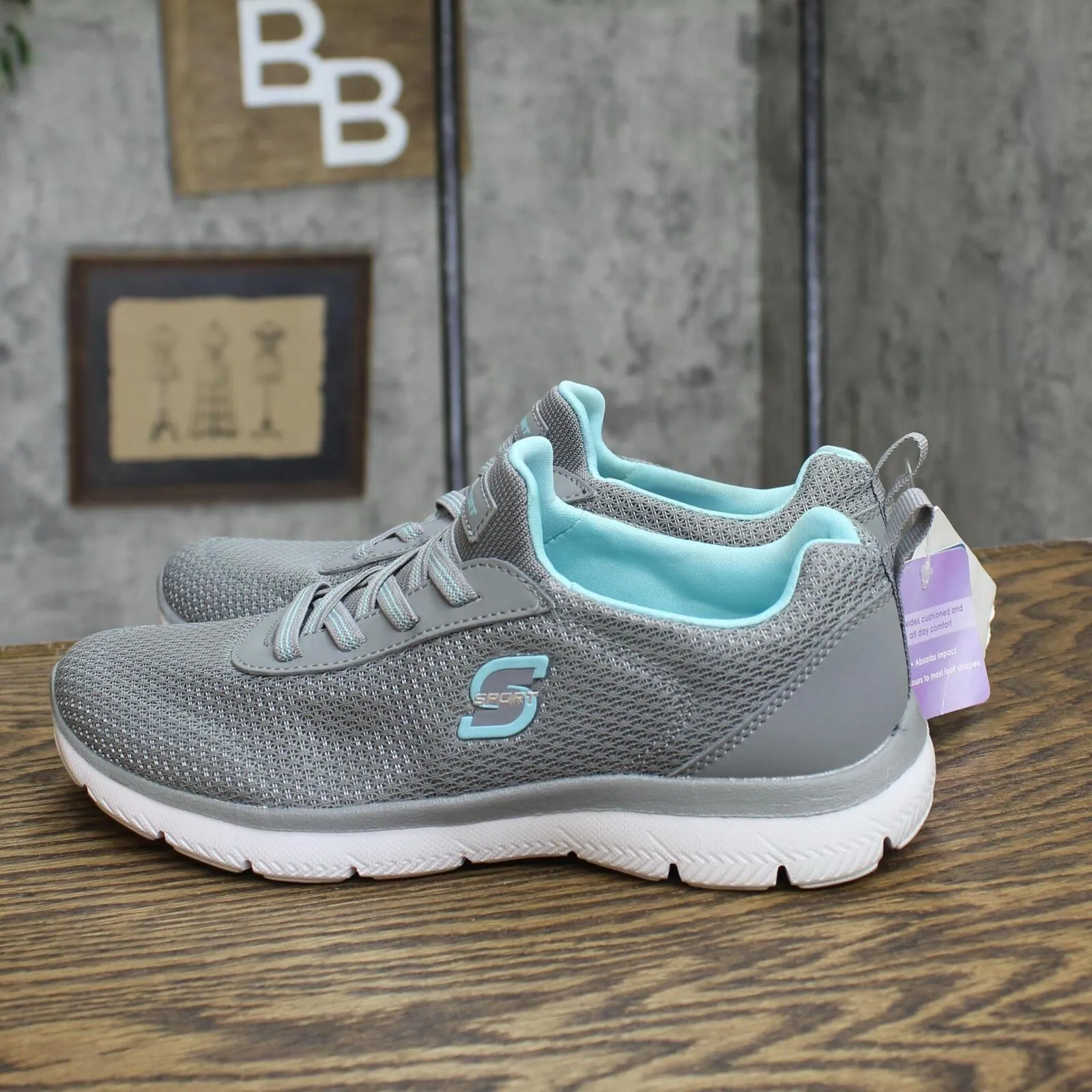 S Sport By Skechers Womens Pull On Low Top Yselle Sneakers 86518793 Gray 6.5M