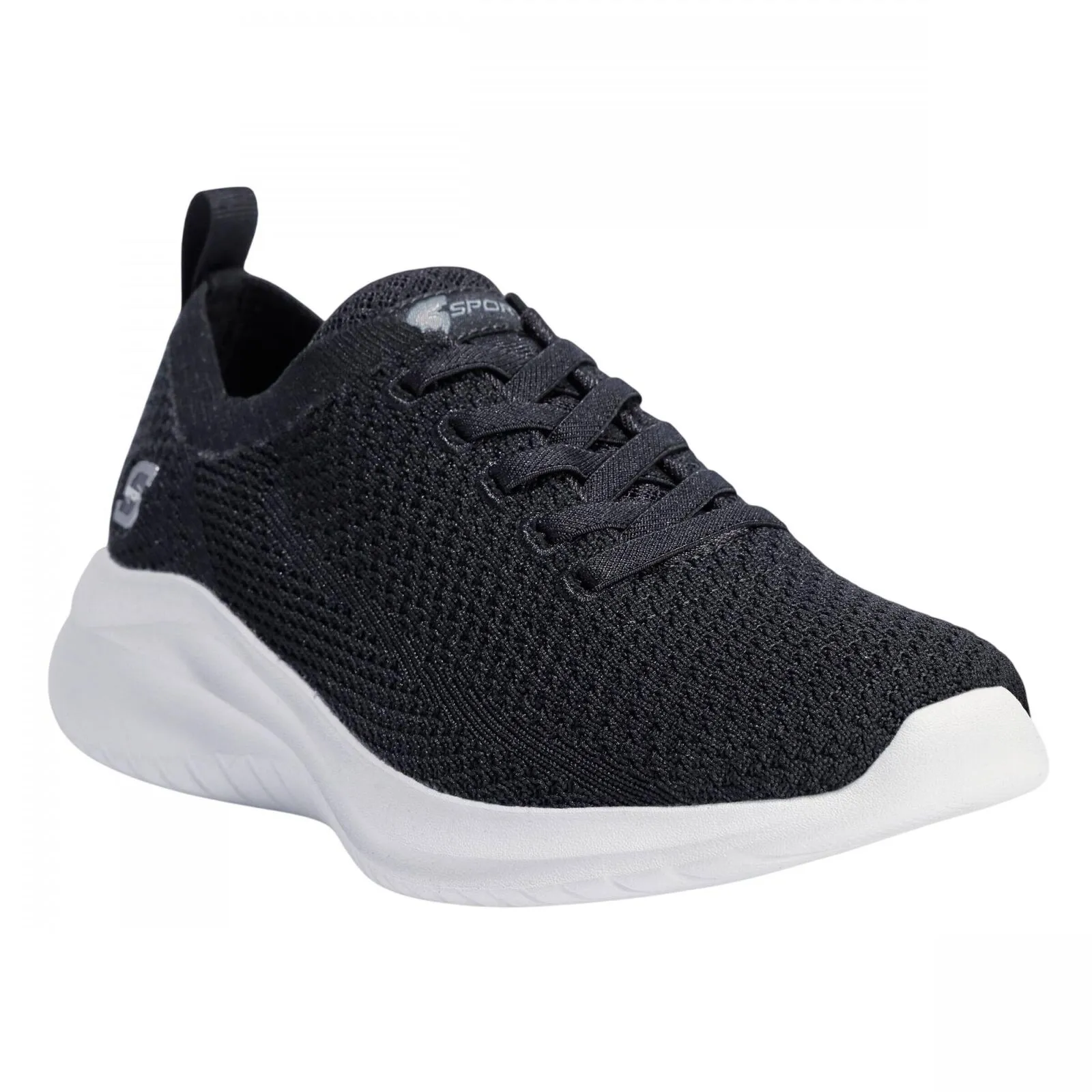 S Sport By Skechers Womens Resse 2.0 Elastic Gore Sneakers 89261300 Black 9.5M