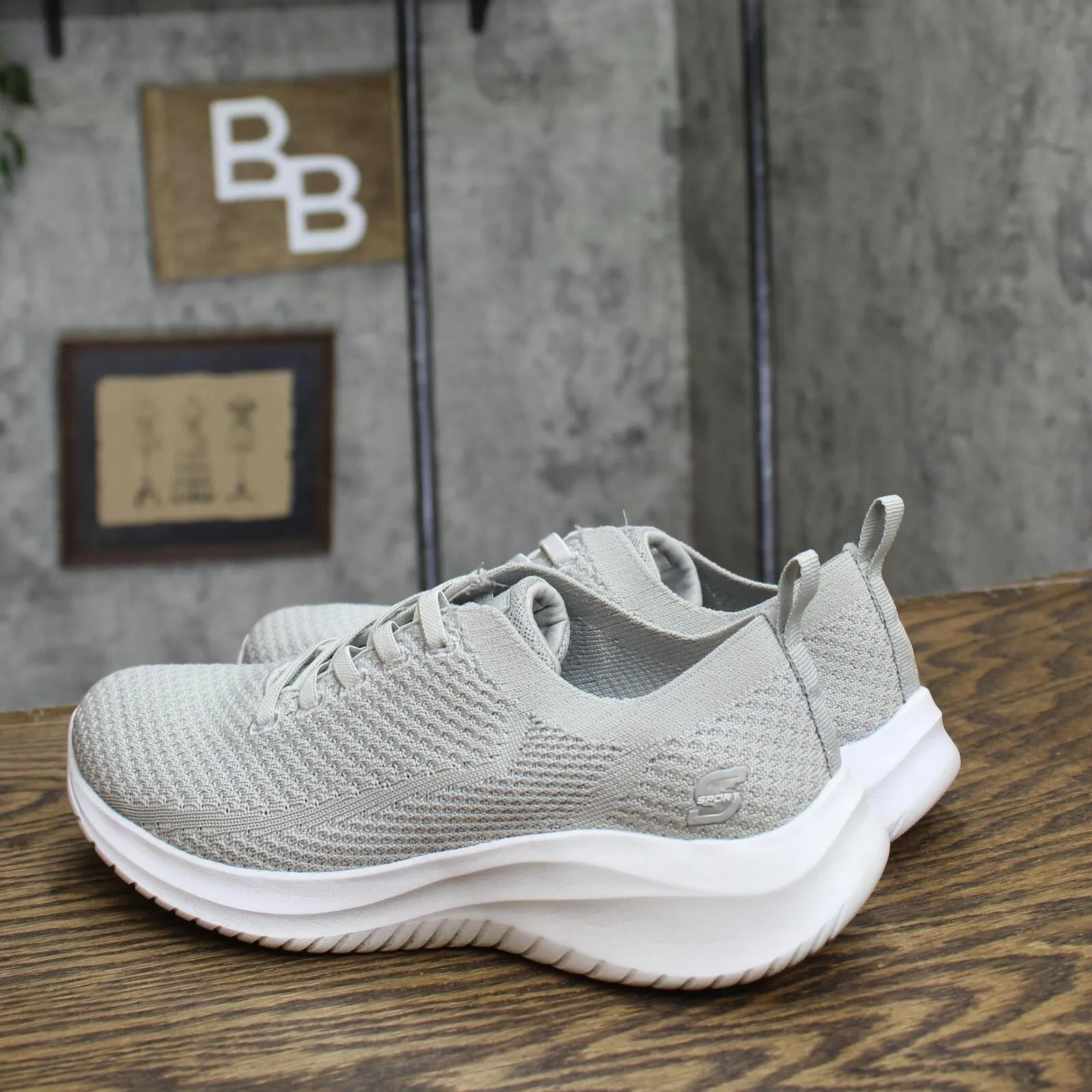 S Sport By Skechers Womens Resse 2.0 Elastic Gore Sneakers Light Gray 7M