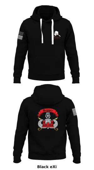 Sapper Company, 6th BEB, 4-25 IBCT (ABN) Store 2  Core Men's Hooded Performance Sweatshirt - eXi
