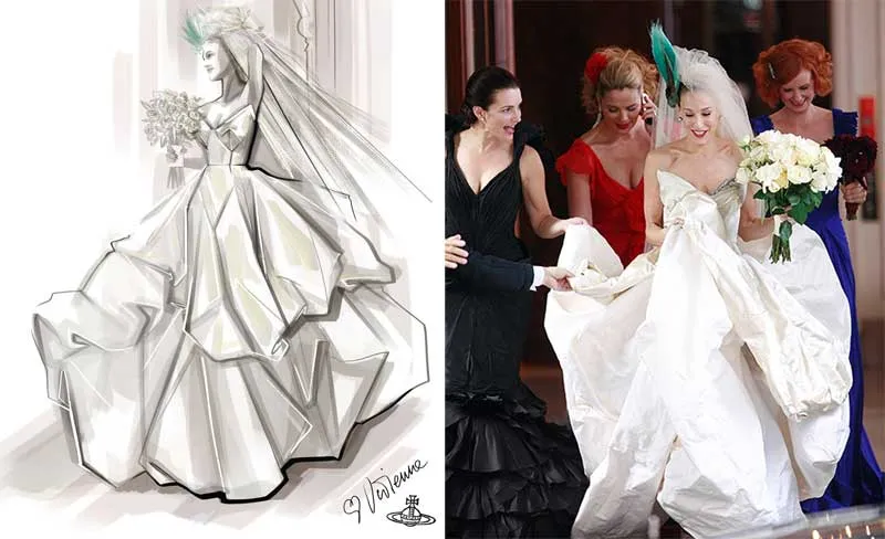 Sarah Jessica Parker as Carrie Bradshaw Wedding Dress Bridal Dress in Sex and the City
