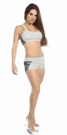 Sexy Seaman Criss Cross Athletic Navy Blue Sports Bra Top - Navy Blue/Blue