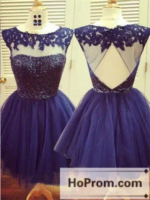 Short A-Line Cap Sleeve Prom Dresses Homecoming Dresses