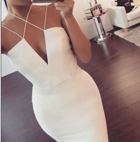 Short V Neck Sexy Homecoming Dress,White Deep Homecoming Dresses