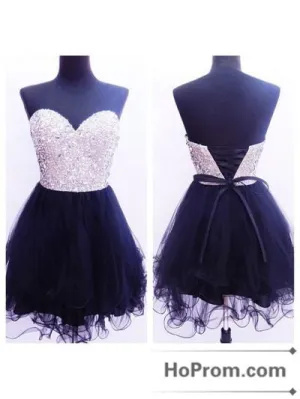 Silver Sequins Short Black Short Prom Dresses Homecoming Dresses