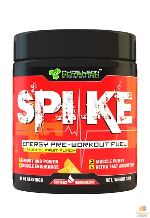 SPIKE Pre Workout Extreme Focus Energy Fuel 30 Serves Gym Caffeine Pumps Supps