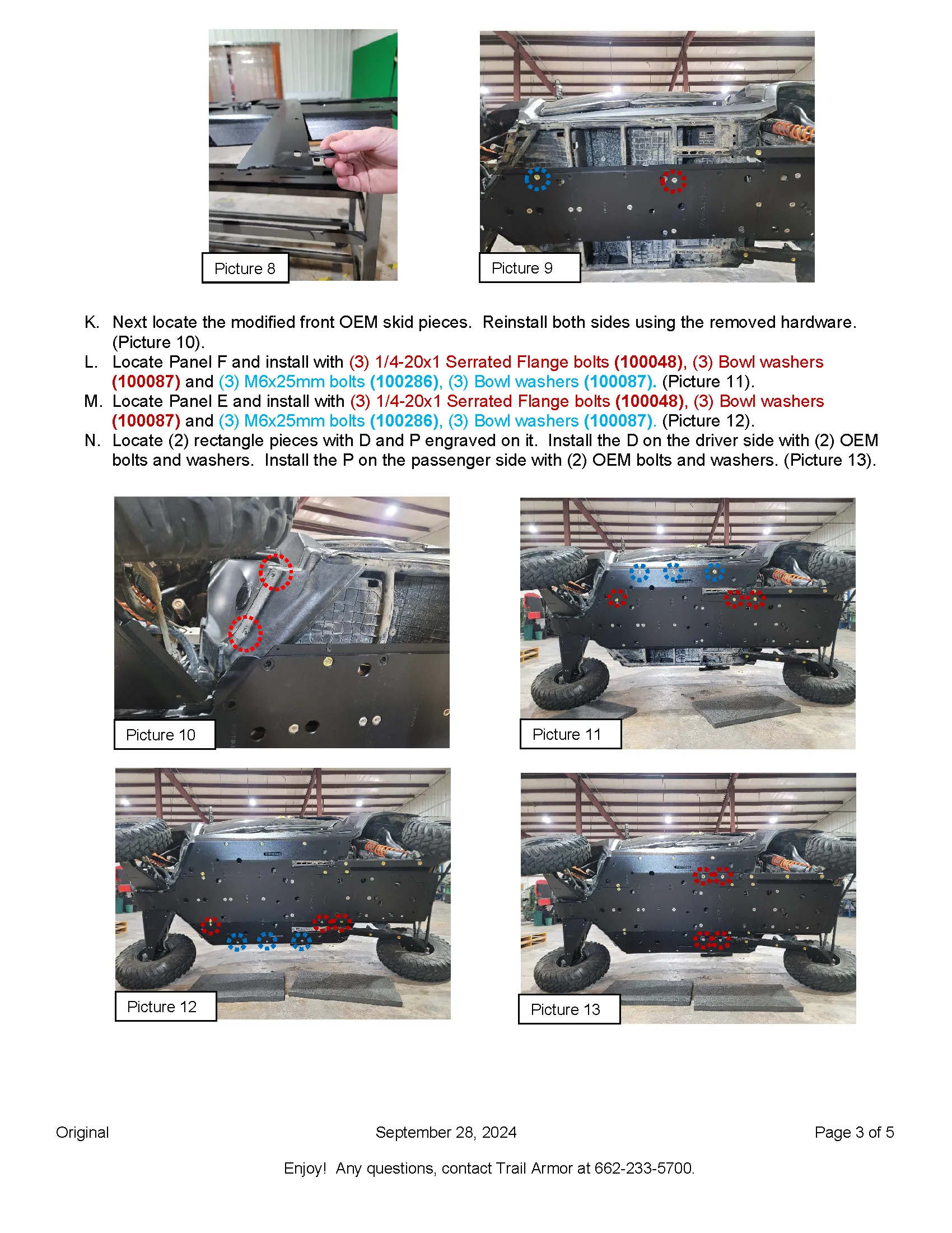 Trail Armor 2024 - 2025 RZR XP 4 1000 (Sport, Premium, Ultimate) Full Skids with Slider Nerfs