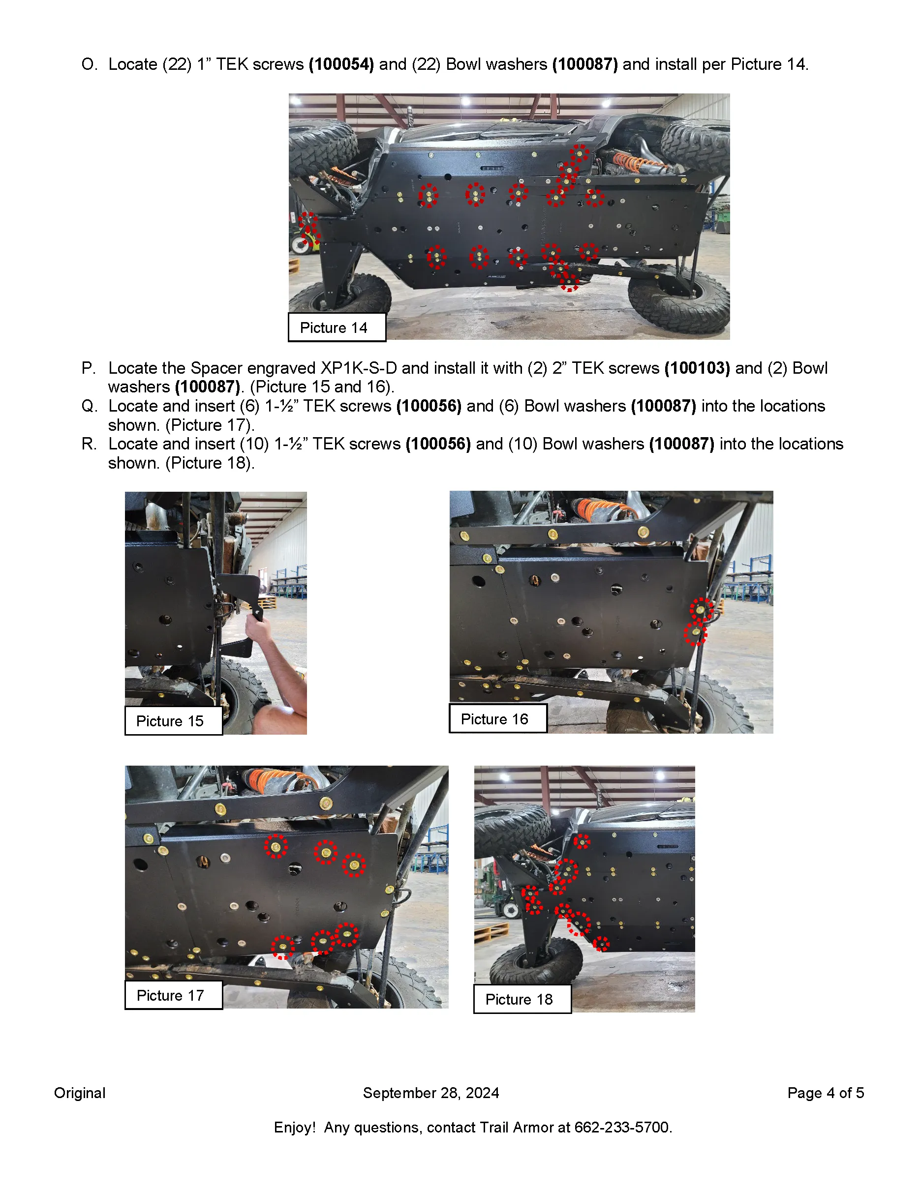 Trail Armor 2024 - 2025 RZR XP 4 1000 (Sport, Premium, Ultimate) Full Skids with Slider Nerfs