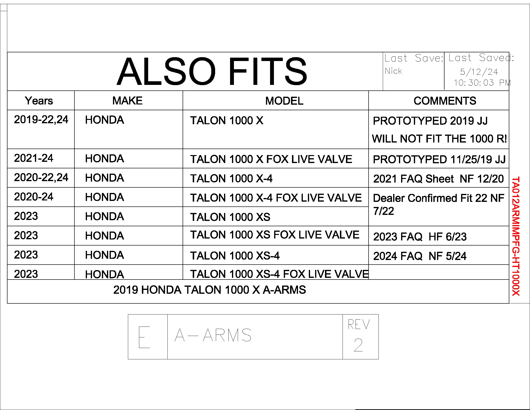 Trail Armor Honda Talon 1000X, Talon 1000X Fox Live Valve, Honda Talon 1000X-4, Talon 1000X-4 Fox Live Valve, Honda Talon 1000 XS, Talon 1000 XS-4, Talon 1000 XS Fox Live Valve, Talon 1000 XS-4 Fox Live Valve iMpact Front A-Arm Guards