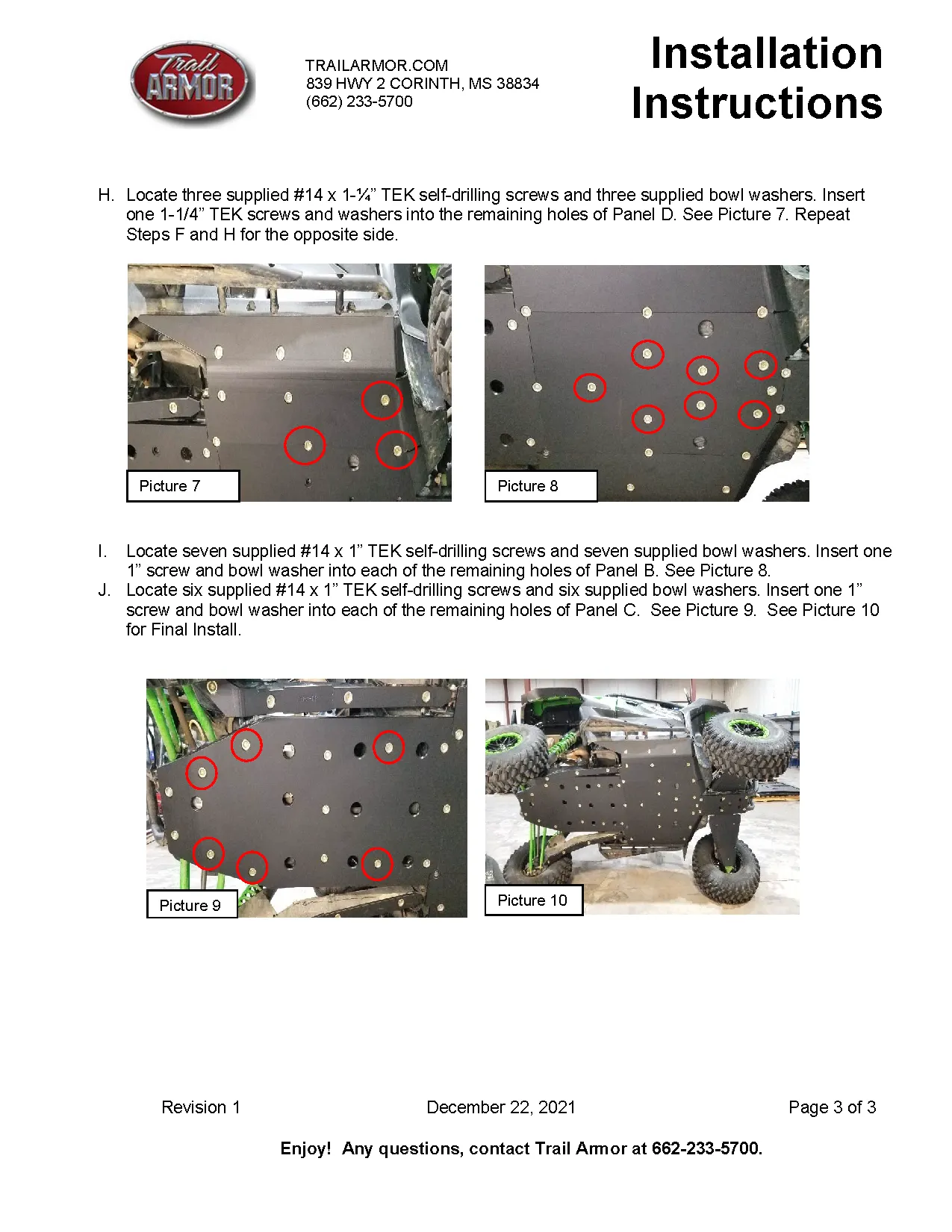 Trail Armor Kawasaki KRX 1000 (all editions) Full Skids with Integrated Slider Nerfs 2020 - 2025