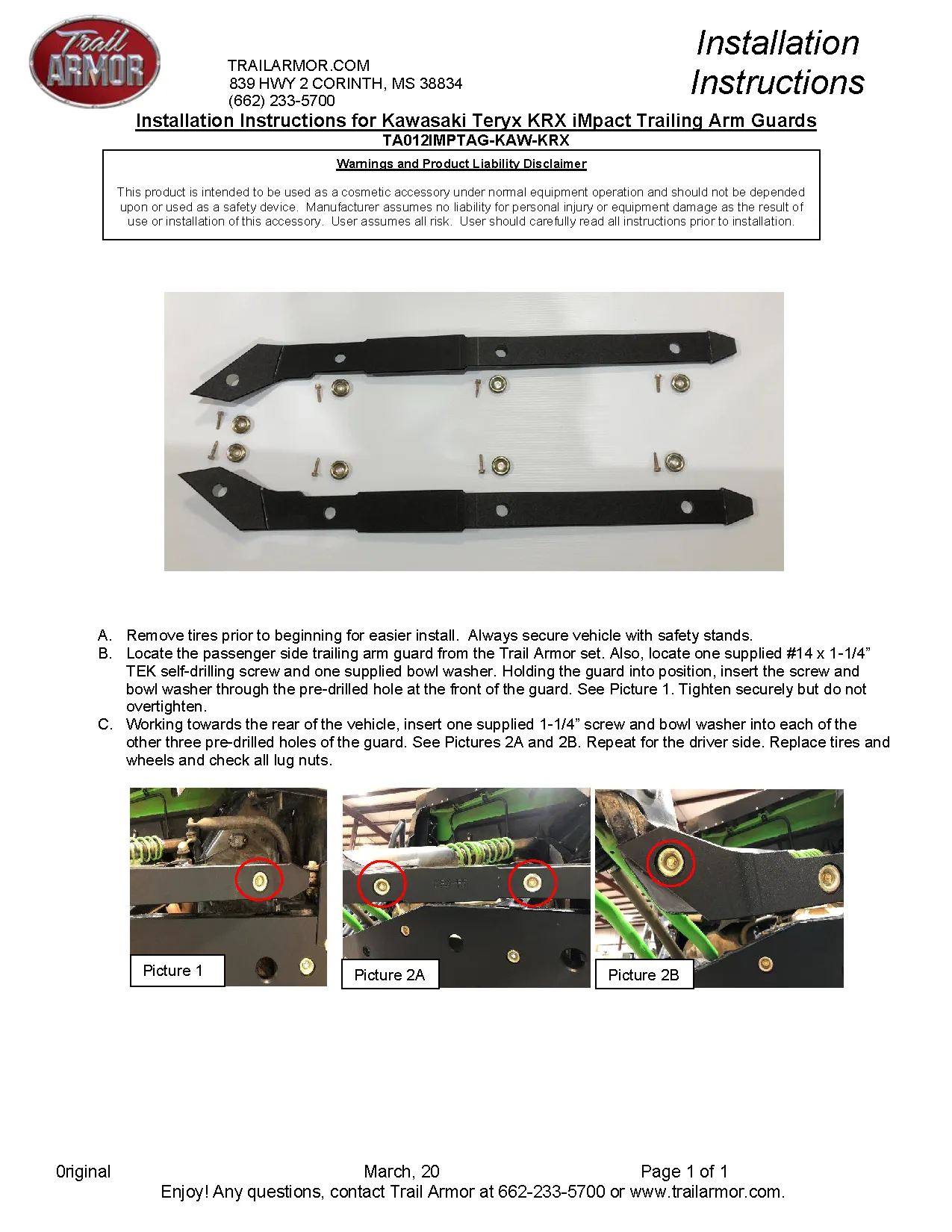 Trail Armor KRX 1000, KRX 4 1000 (all editions) iMpact Trailing Arm Guards