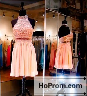 Two Piece Beading Short Prom Dresses Homecoming Dresses