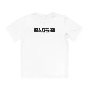 White AFA Fillies Youth Breathable PerformanceTee