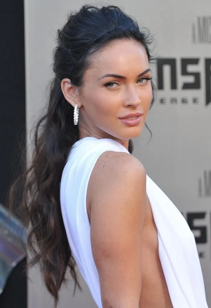 White Megan Fox One Shoulder Prom Dress Celebrity Evening Gown Dress Greece 'Transformers 2' Premiere